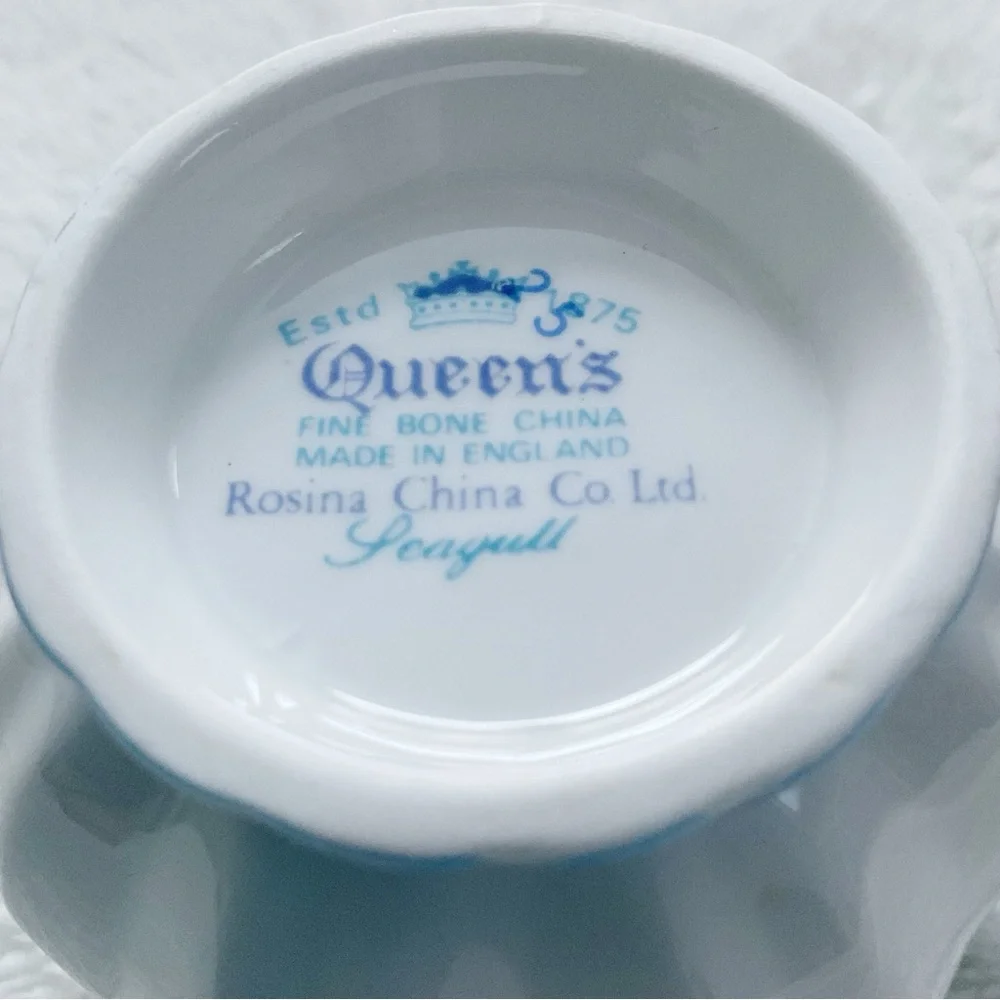 Queen’s Rosina Seagull Fluted Cup & Saucer England